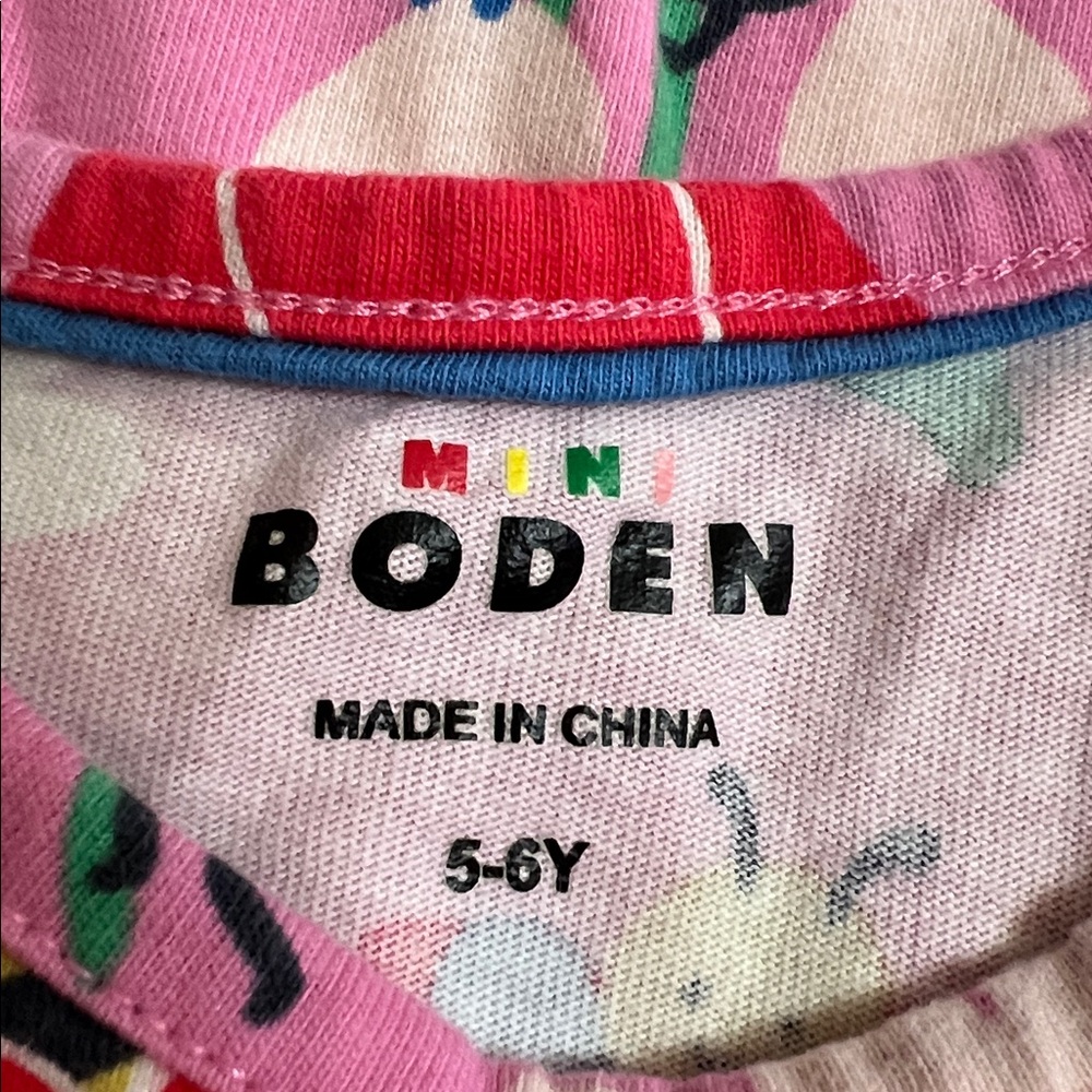 Mini Boden Pink Floral & Bug Print Kids Dress 5-6Y - Picture 2 of 3